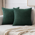 Boho Striped Corduroy Farmhouse Pillow Covers, Soft & Fluffy - Ljojo Brand