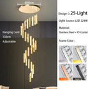 LED Crystal Chandelier: Modern Villa Hanging Light for Hotel Lobby & Staircase - Ljojo