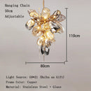Gold LED Glass Hanging Chandelier - European High-end Ceiling Decor by Ljojo