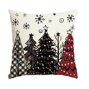Ljojo Merry Christmas Joy Xmas Trees Red Pillow Covers 45x45CM