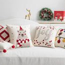 Embroidered Ljojo Joy Bear Christmas Cushion Cover Pillow Case Red Festive Decor