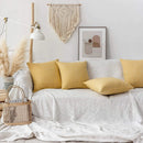 Ljojo Linen Super Soft Pillow Cover 45x45cm Yellow Decorative for Living Room