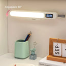 Ljojo LED Desk Clock Lamp: Rotatable Night Light for Bedroom Reading