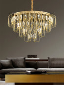 Light Luxury Living Room Crystal Pendant Light - 2025 New Retro Minimalist High-End Bedroom Chandelier by Ljojo