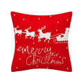 Ljojo Merry Christmas Print Sofa Cushion Decoration Pillowcase