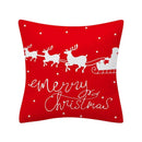 Ljojo Merry Christmas Print Sofa Cushion Decoration Pillowcase