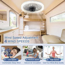 Ljojo LED Fan Light E27 Dimmable Silent 4-Speed Strong Winds Ceiling Fan Light