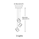 Gold Glass Pendant Light Cube LED Hanging Lamp for Bedroom Living Room | Ljojo