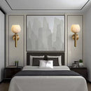 Art Deco Natural Marble Wall Lamp Flower Shape Brass E14 Bulb - Ljojo