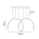 Ljojo Kitchen Island Suspension Arc Pendant Light LED Chandelier Stylish Hanging Lamp