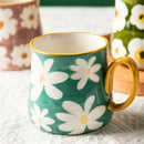 Ljojo 16oz Hand Drawn Ceramic Mug, Breakfast Cereal Coffee Cup