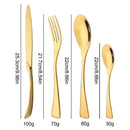 Ljojo 20-Piece Gold Stainless Steel Flatware Cutlery Set