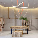 Ljojo LED Chandelier Pendant Lamp Design for Dining Room - Dimmable, Leather Belt Collection