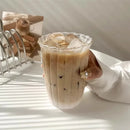 Ljojo 420ml Heat-Resistant Glass Tumbler Cup for Coffee, Juice, and Iced Latte, Nordic Design