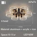 LED220V Scandinavian luxury chandelier living room, acrylic lustre for Bedroom Kitchen by Ljojo