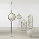 2026 Chrome Metal Floor Lamp White Acrylic Ball LED Standing Light for Living Room by Ljojo