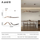 Ljojo Industrial Minimalist Wooden Creative LED Pendant Lights Chandelier for Home Decoration