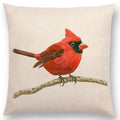 Birds Painting Cushion Cover - Ljojo Collection: Robin, Titmouse, Toucan, Sparrow, Firecrest, Cardinal, Bullfinch