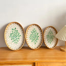 Ljojo Light Luxury Shell Inlaid Rattan Storage Basket Tray