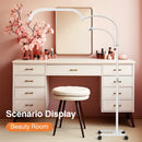 Ljojo Arch Floor Lamp with Wheel | 3-Light Mode Beauty Fill Light for Makeup and Skincare