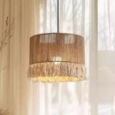 Vintage Hemp Rope Pendant Light LED Chandelier for Bedroom Restaurant by Ljojo