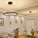 Ljojo LED Crystal Pendant Chandelier for Living Room, Dining, Bedroom & Hall