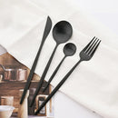 Ljojo Luxury Matte Stainless Steel Cutlery Set - 16 Piece Kitchen Tableware Silverware Set