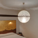Ljojo Minimalist LED Ceiling Chandelier Egg Moon Design Pendant Light for Bedroom Dinning Room