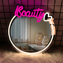 Animal Shape Neon Sign Mirror USB Powered Adjustable Makeup Mirror for Girls Room by Ljojo