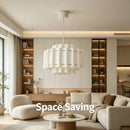 Nordic Wabi Sabi Fabric Pendant Light: Soft Glow Chandelier for Minimalist Home by Ljojo