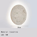 23cm Rotundity Natural Stone LED Wall Lamp for Bedside: Artistic Home Decoration - Warm Light