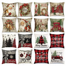 Ljojo Linen Christmas Tree Pillow Cover Set - Winter Home Decorations, 45x45cm