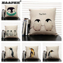 Animal Penguin Cushion Cover 45x45, Ljojo Brand - Cute & Funny Decorative Pillowcase