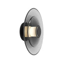 LED Wall Lamp Modern Round Gray Amber Glass Sconce Foyer Bedroom Aisle Decoration Ljojo