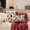 Embroidered Christmas Tree Cushion Cover Set for Festive Home Decor by Ljojo