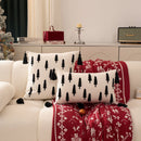 Embroidered Christmas Tree Cushion Cover Set for Festive Home Decor by Ljojo