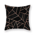 Ljojo Luxury Gold Black Geometric Marble Stripe Pillowcase