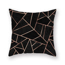 Ljojo Luxury Gold Black Geometric Marble Stripe Pillowcase