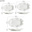 Ljojo Lotus Leaf Fish Plate Ceramic Creative Serving Dish Restaurant Tableware