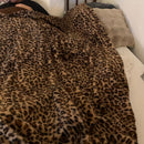 Ljojo Leopard Print Rabbit Plush Sofa Blanket: Stylish, Warm & Comfortable Home Decor