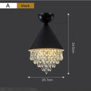 Ljojo Retro K9 Crystal Ceiling Light Fixture Black/Golden LED Cafe Lamp