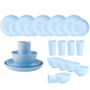 Ljojo 24-Piece Orange Wheat Cutlery & Dinnerware Set for Unbreakable Dining Experience