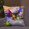 Ljojo LED Retro Santa Claus Christmas Light Decoration Throw Pillow Cover