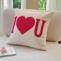 Chenille Embroidered Heart-Shaped Pillowcase for Valentine's Day by Ljojo
