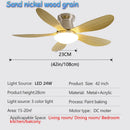 Modern LED Ceiling Fan with Remote Control: Resin Light for Home, Bedroom, Living Room - Ljojo