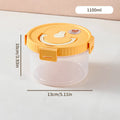 Ljojo 1100ml Clear Plastic Food Container with Leak-proof Lid