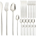 Ljojo 24pc Stainless Steel Christmas Tableware Set - Western Steak Knife Fork Spoon