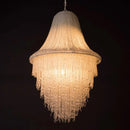 Large Tassel Crystal Chandelier - Modern Beaded Ceiling Light for Foyer and Living Room by Ljojo