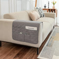 Ljojo Modern Armrest Pad With Storage Layer for Sofa, All Seasons, Khaki Gray