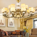 Ljojo Luxury Natural Jade Chinese Chandelier for Living Room Restaurant Villa Duplex